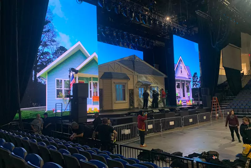 Touring stage play set built inside an arena
